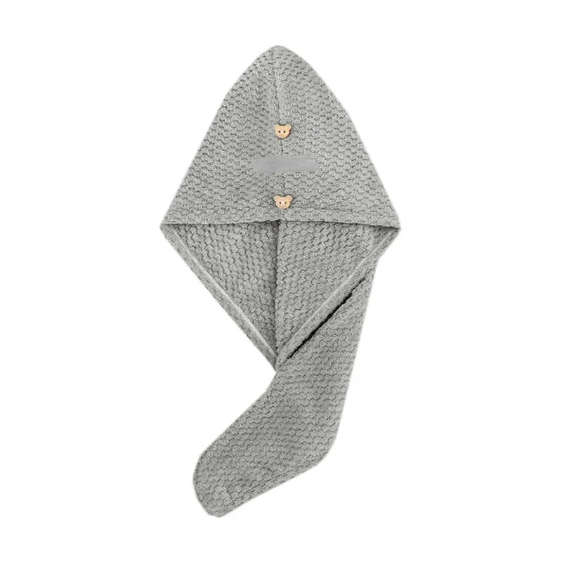 Hair Bear Microfiber Button-Up Hair Towel