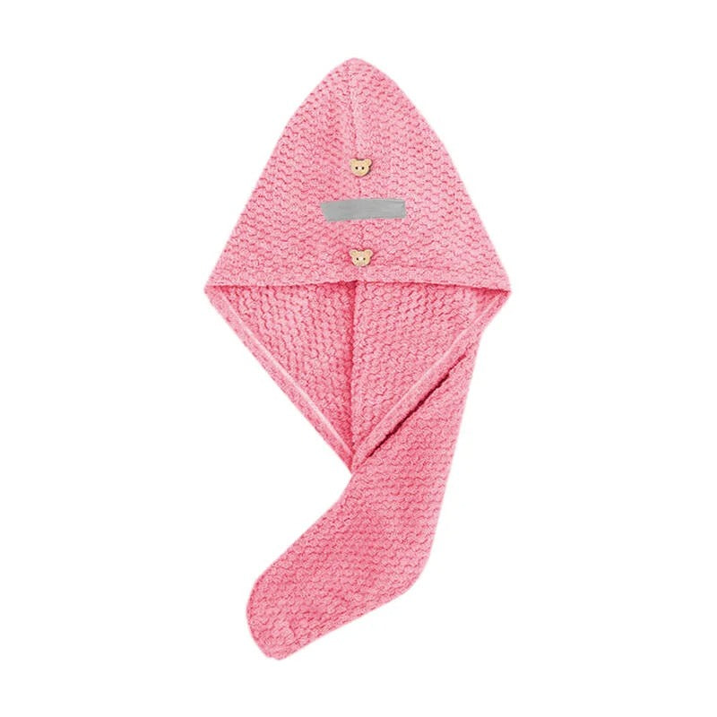 Hair Bear Microfiber Button-Up Hair Towel